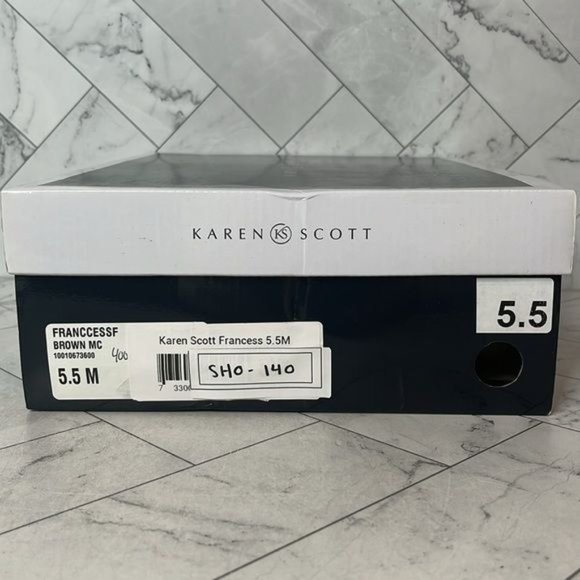 NWT Karen Scott Womens Brown Francess Suede/Leather Heel Shoe Size 5.5M - Picture 9 of 9